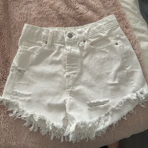 White size 0 Wild Fable high waisted jean shorts